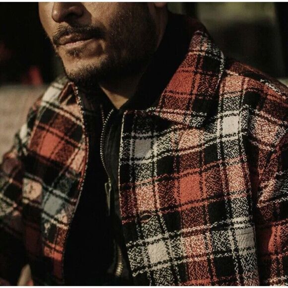 Taylor Stitch Ojai Jacket in Garnet Wool Blend Red Plaid Chore Mens XS S NEW HTF - Picture 8 of 15